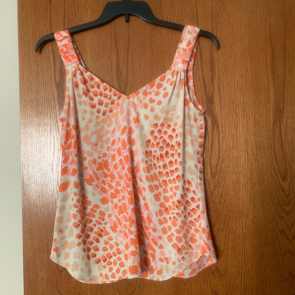CAbi Pink and White Fitted Camisole Top